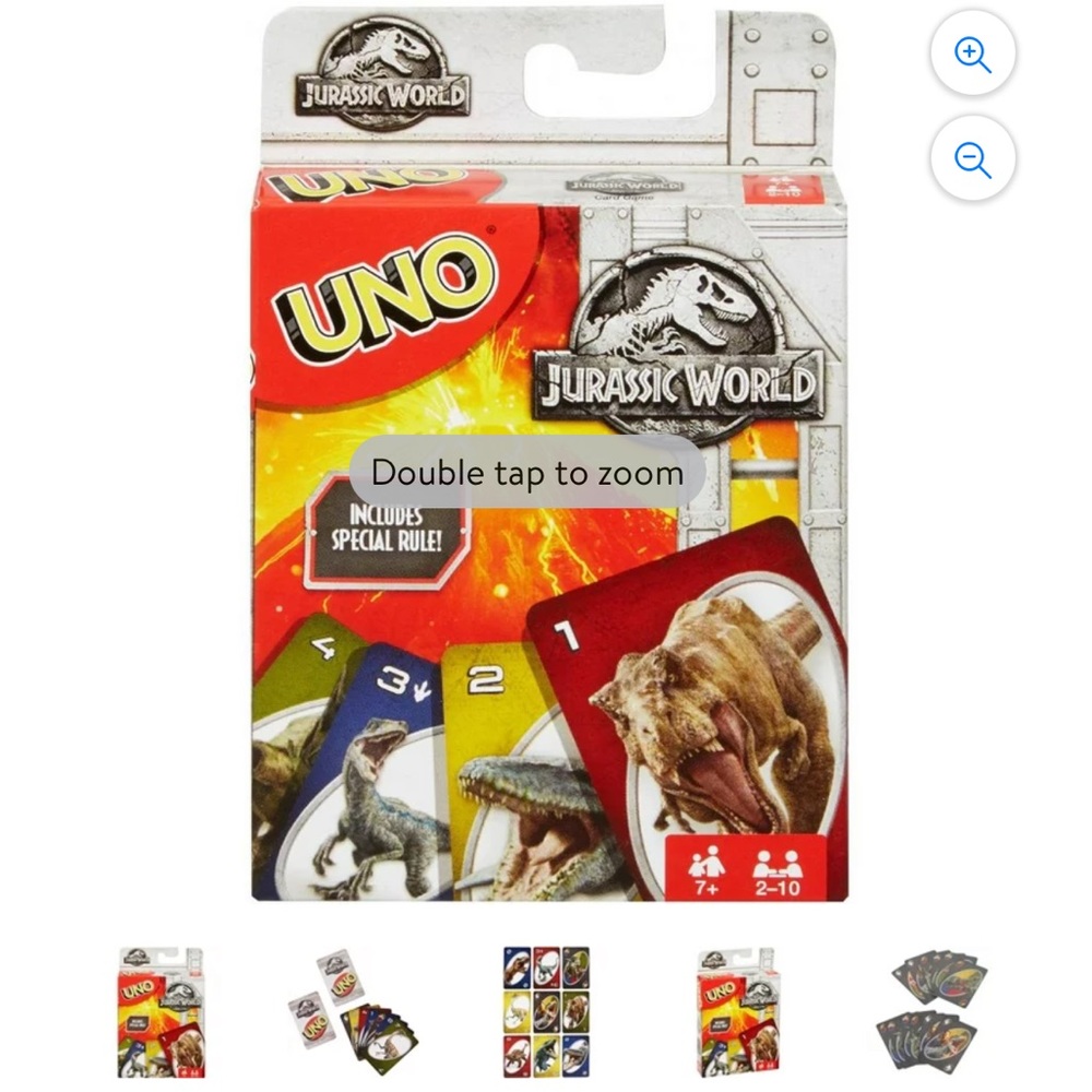 UNO Jurassic World Theme Card Game for 2-10 Players Ages 7Y+
